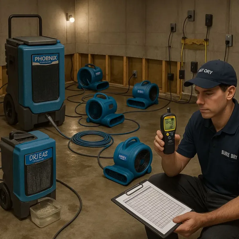 Structural Drying and Dehumidification process in Alma, WI